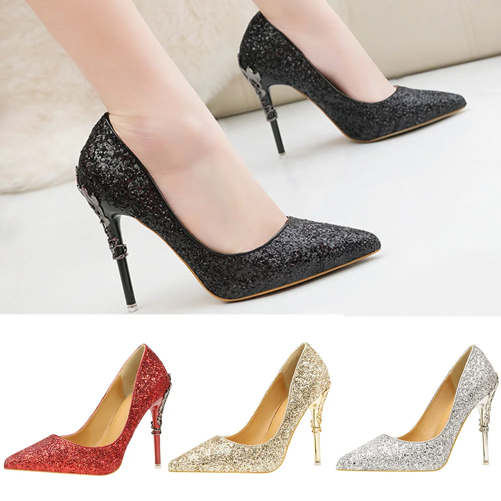 Women Lady Stiletto High Heels Shoes Pointed-toe Wedding Party Pumps Shoes New