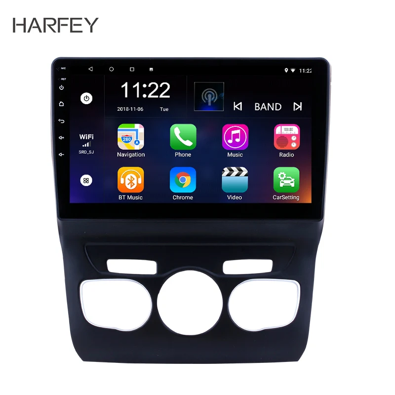 

Harfey GPS 10.1inch Car Radio Multimedia Player Android 9.0 For 2013 2014 2015 2016 Citroen C4 Head Unit Support Backup camera