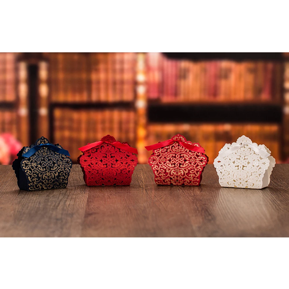

50/100Pcs/Set Wedding Candy Gift Box Favor Laser Cut Birthday Party Hollowed-Out New Artistic Decor 76*32*95mm