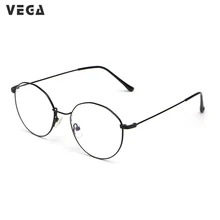 VEGA оправа для очков овальная Ретро оправа для затылочных очков модная прозрачная Мужская Женская оправа для очков Черный Серебряный Золотой 240
