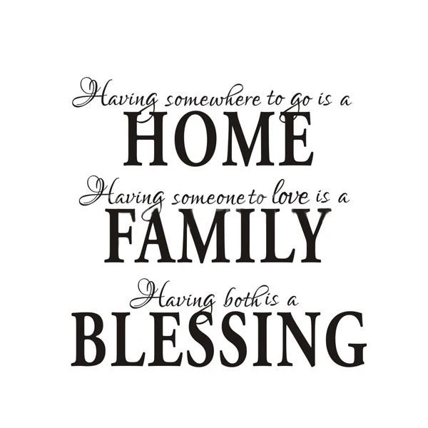 Home Family Blessing Английский стены стикеры Наклейка Съемный росписи домашний декор