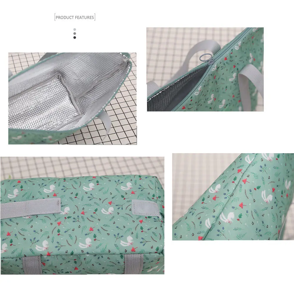 Новые сумки для обеда Bolsa Termica lonchera с цветочным принтом Складные портативные Водонепроницаемые сумки ПВХ Алюминиевая сумка Bento