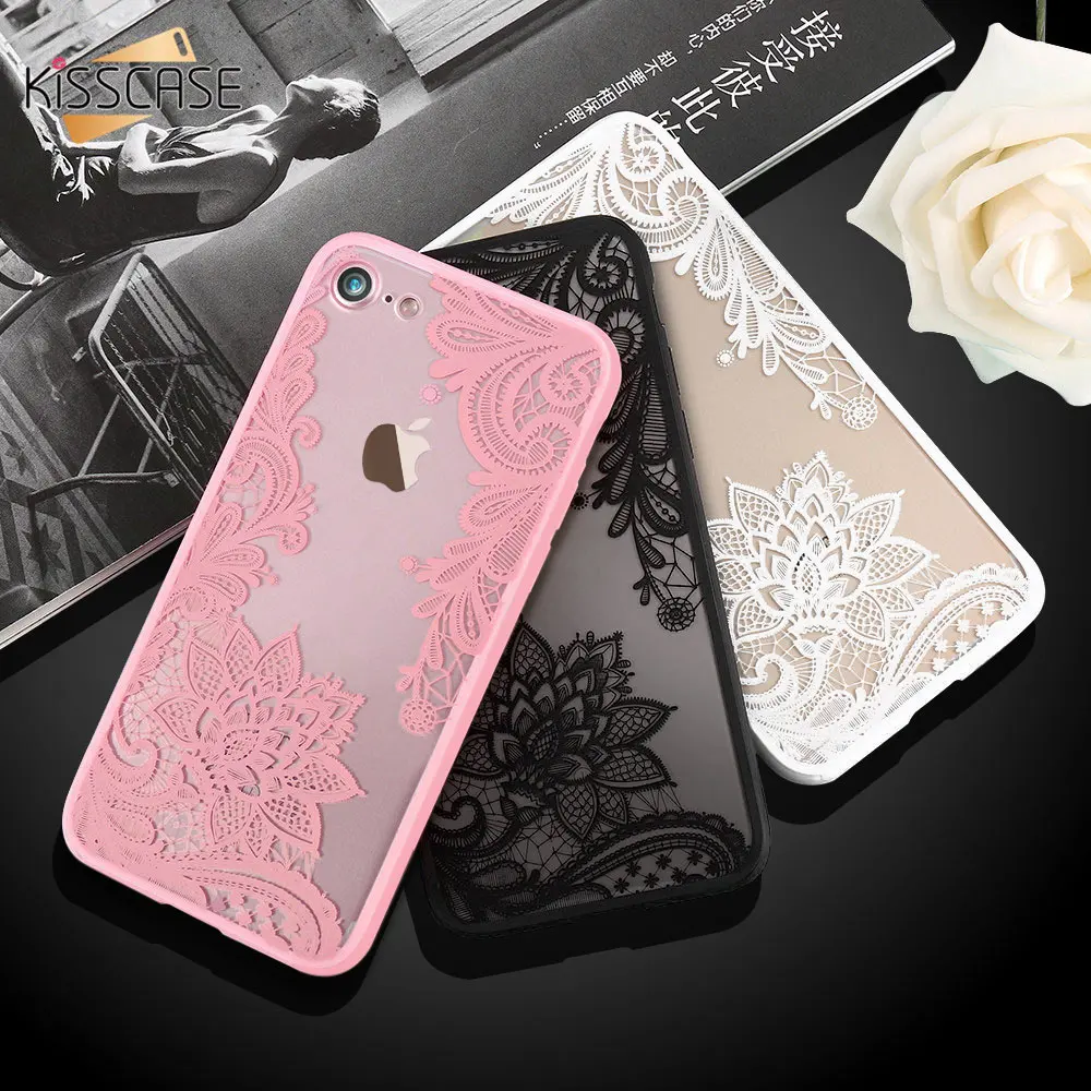 KISSCASE 3D чехол с кружевным и цветочным принтом для iPhone 6S 6 7 8 Plus XS Max цветочный узор 5S 5