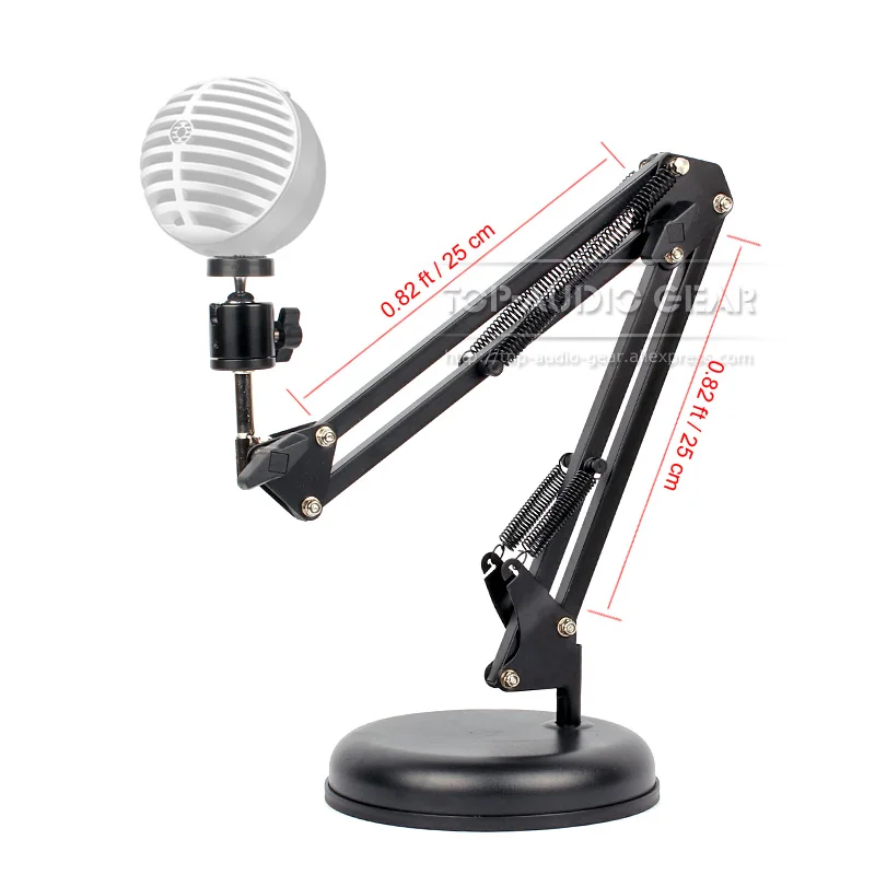 Tabletop Suspension Boom Scissor Arm Mic Stand Mount For Shure Mv5