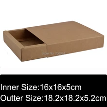 18,2x18,2x5,2 см 20 шт крафт-ящик бумажная коробка коричневые подарочные коробки ручной работы, бумажная скользящая коробка, коробка с логотипом на заказ