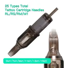 10 шт. Профессиональный одноразовый полуперманентный макияж татуировки картридж иглы бровей татуировки ручка машина 5M1/7M1/9M1/11M1/13M1/15M1-0-10