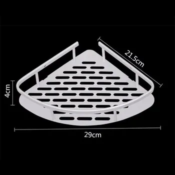 

New Arrival Bathroom Space Aluminum Makeup Corner Storage Single Shelf Shower Room Wall Mounted Type Corner Storage Rack