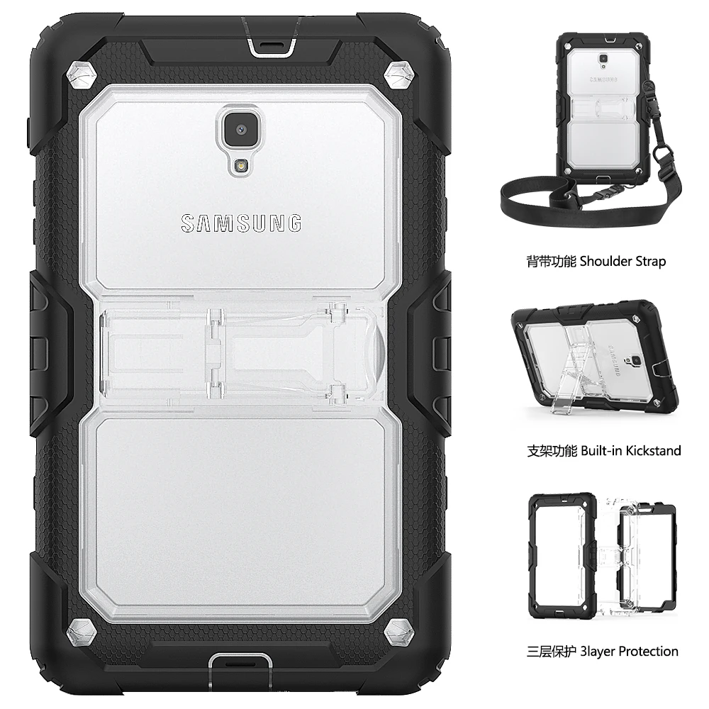 

Kickstand Dropproof High Impact Resistant Heavy Duty Armor Cover For Samsung Galaxy Tab A 8.0 SM-T380 T385 w/ Hand Strap+gifts