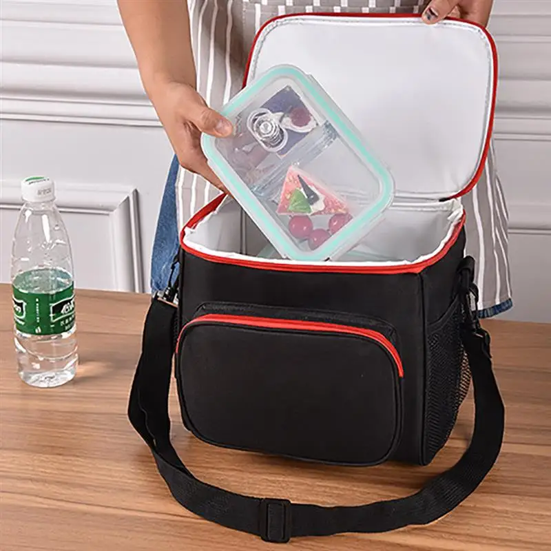 

Solid Thermal Lunchbox Food Picnic Bag For Men Women Lunch Bag Portable Cooler Double Insulation Lunch Bag Handbag Tote