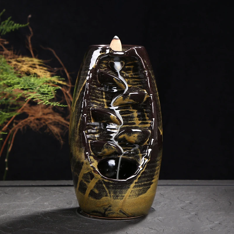 

Creative Ceramic Incense Holder Waterfall Backflow Incense Burner Censer Craft For Gift Home Garden Decor Ornament Supplies