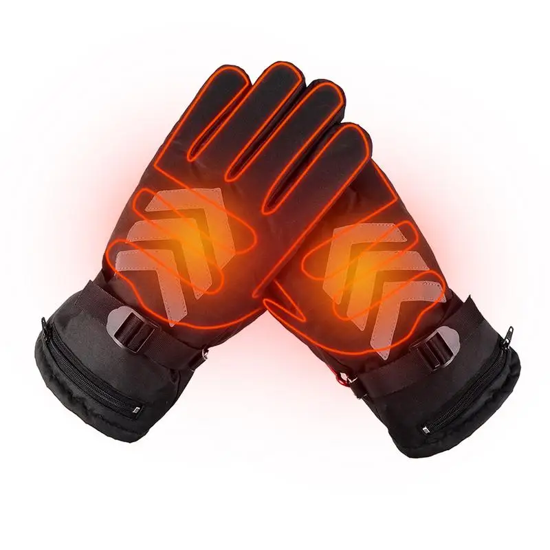 

Battery Powered Electric Rechargeable Heated Gloves Waterproof Insulated Night Reflective Back Touch Screen Motorcycle US Plug