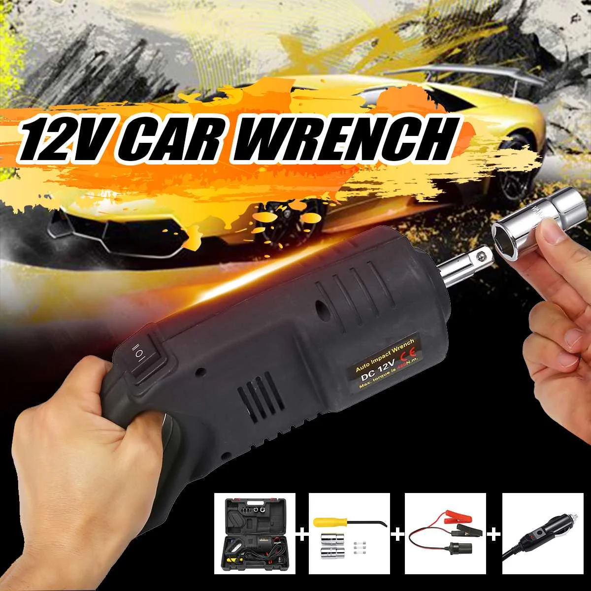 

12V Professional Electric Impact Wrech Cordless Torque 1/2 inch Car Tires Reomover Socket Household DIY Changing Tire Wrench