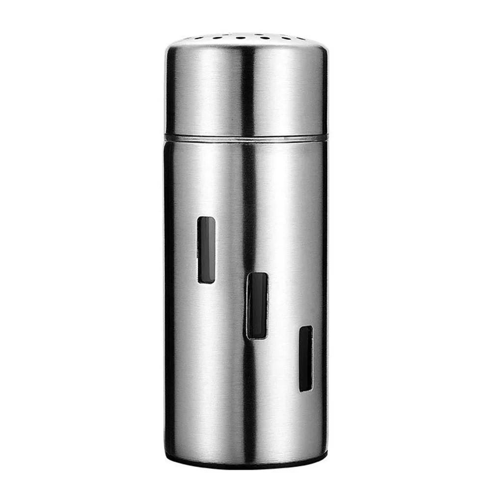 

1pc Seasoning Pot Kitchen Durable Stainless Steel Condiment Storage Tin Spice Jar Powder Container for Home(Big Hold)