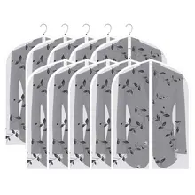 Одежда висячая сумка, прозрачная сумка-чехол для одежды молестойкого Чехлы 36 дюймов для хранения одежды для коротких шкаф экономии пространства, черный узор