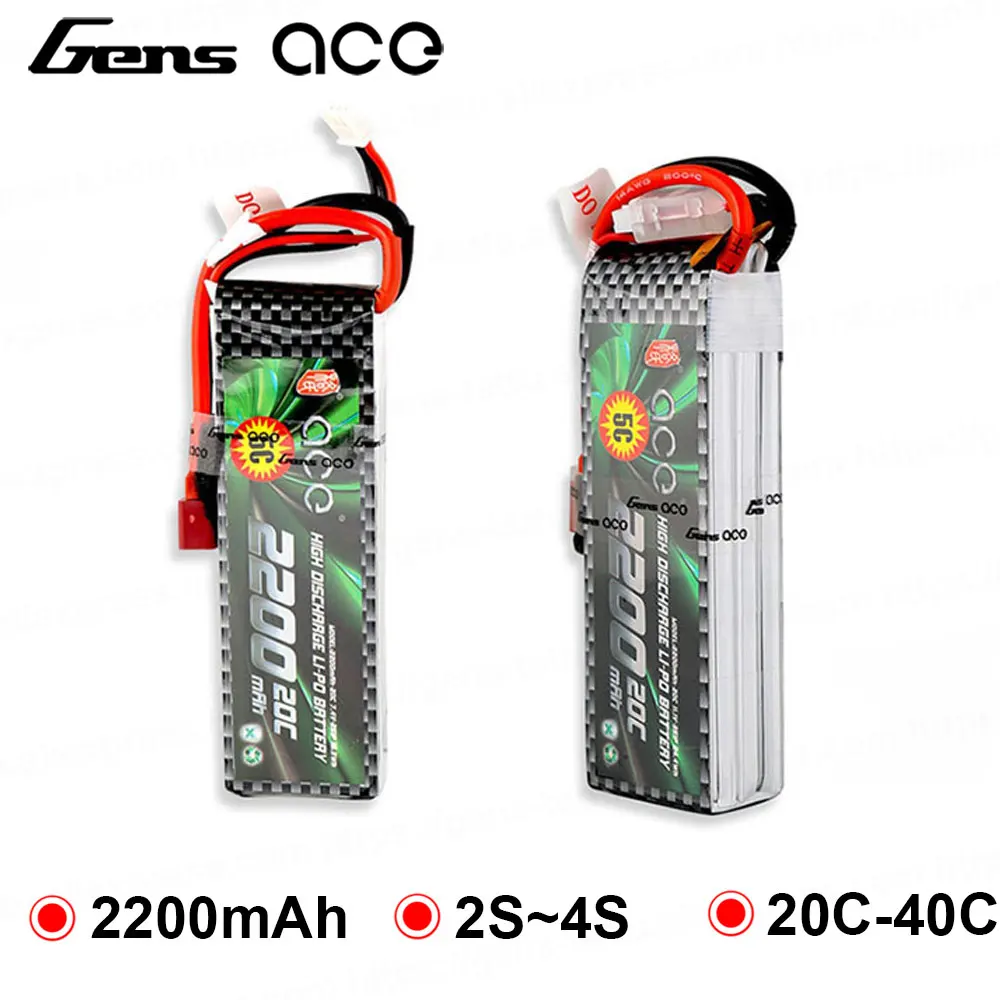 2 шт. Lipo батарея Gens ace 7 4 В 11 1 14 8 в 2200 мАч 2S 3S Радиоуправляемый квадрокоптер Deans