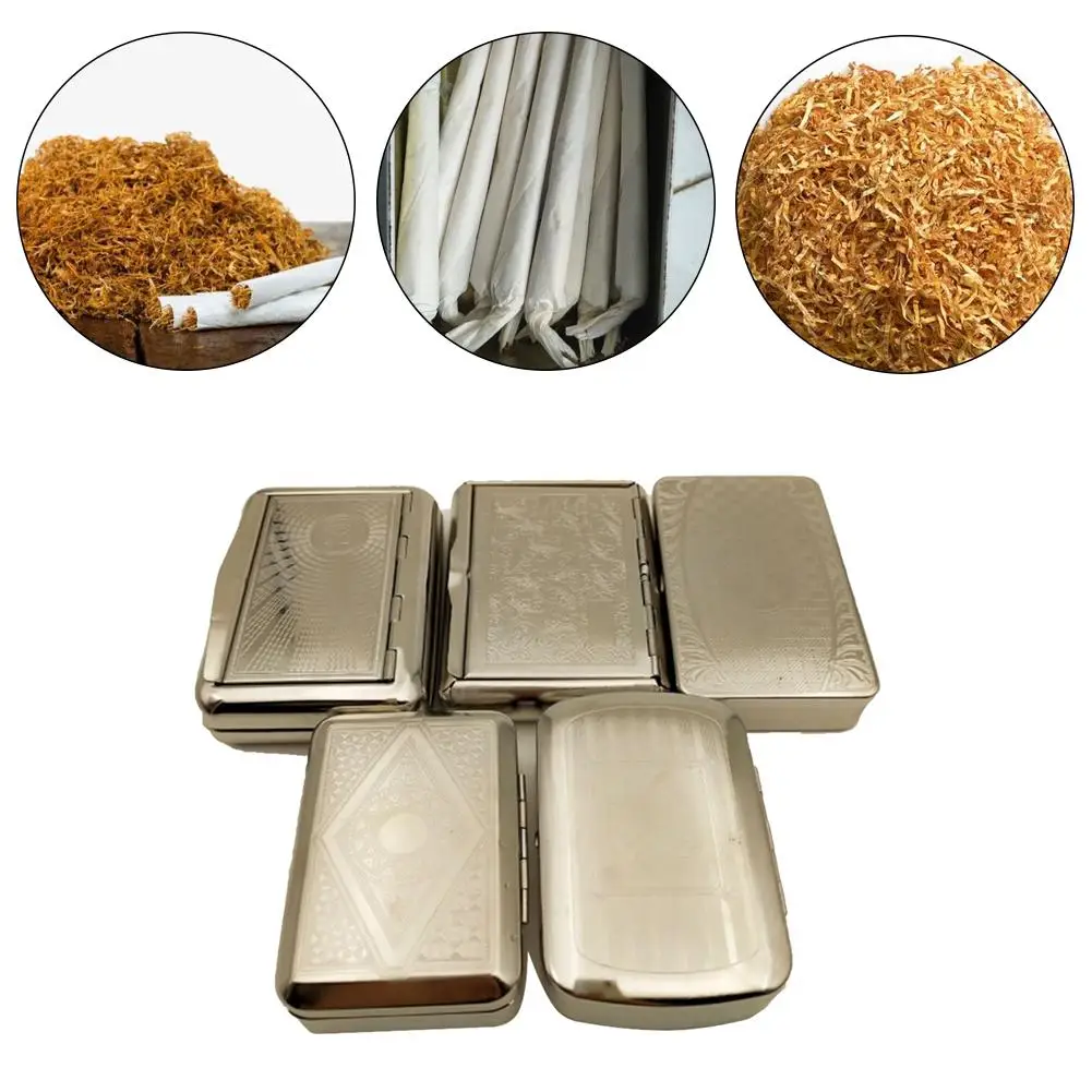 

1 PCS Pipe Tobacco Storage Boxes Portable Moisturizing Tobacco Container Sealed Personality Ultra-Thin Metal Cigarette Case