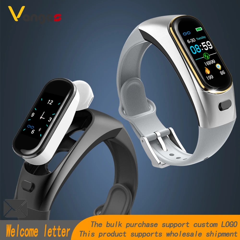 Vangas H109 Smart Watch Bluetooth Wireless Earphone Blood Pressure Heart Rate Monitor Bracelet For Apple Iphone | Электроника