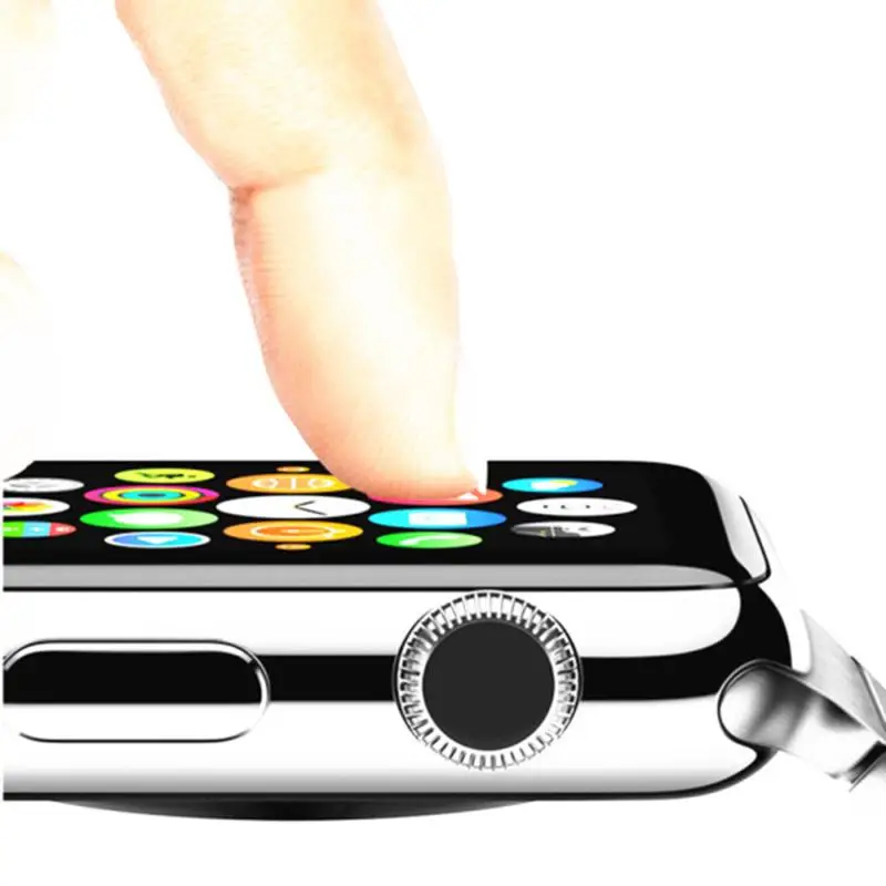 38 мм/42 мм жесткий закаленное стекло Smartwatch сенсорный экран протектор Защитная пленка для экрана стекло с черной рамкой для Apple Watch
