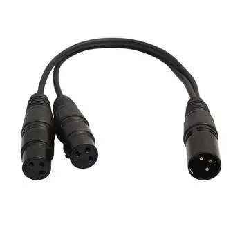 

XLR 3 Pin Male to 2 XLR Female Connector Microphone Extension Cable Cord B
