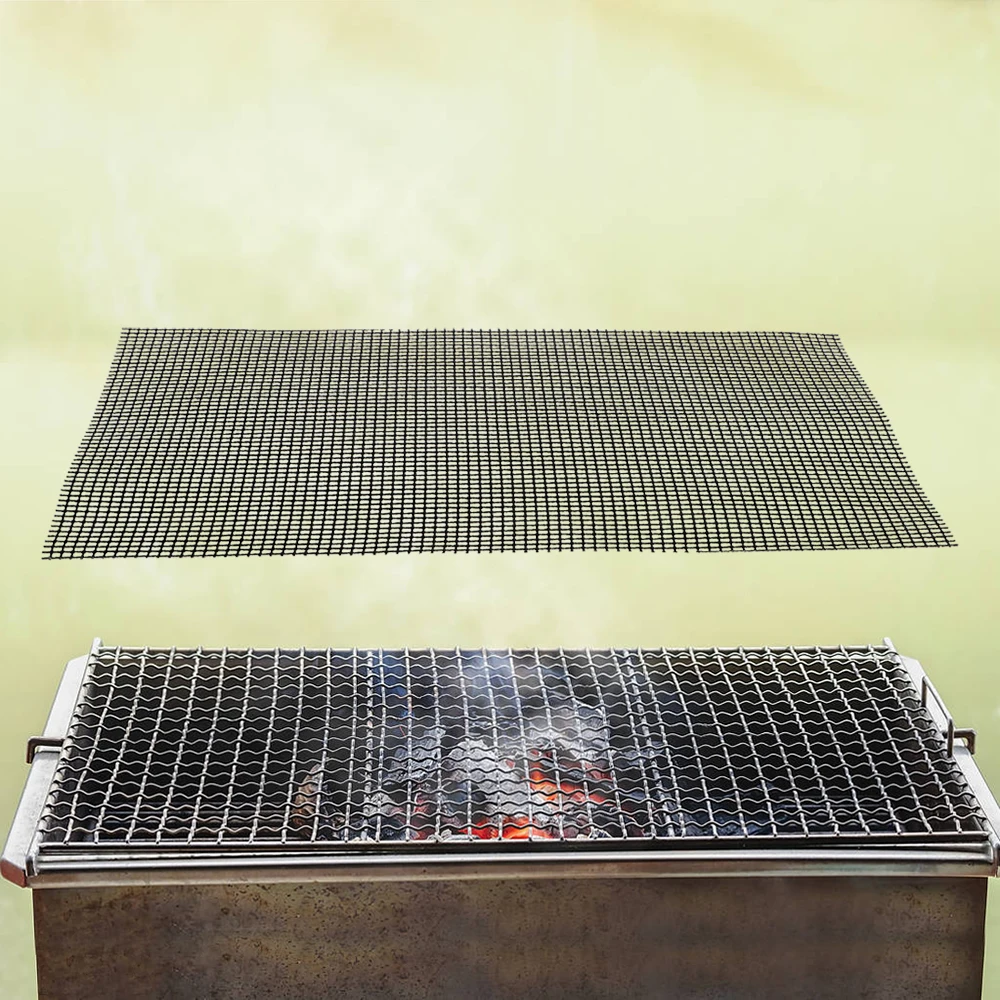 

Barbecue Grid Grilling Mat Non-stick Roaster Cooking Tool High Temperature Resistance Black Pizza Mat Steamer Mat