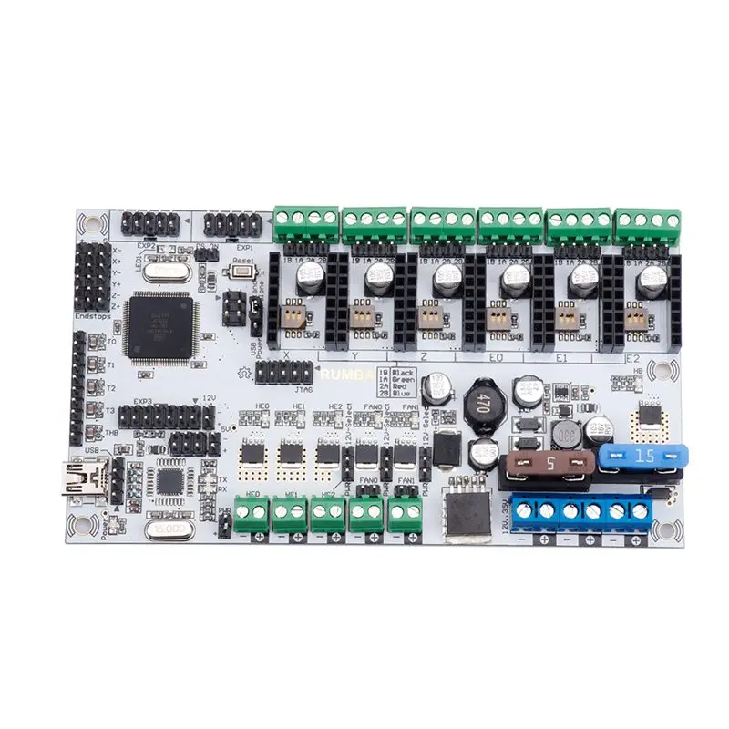 

Rumba Plus Motherboard 2560 R3 Processor Upgrade Rumba+ For 3D Printer Accessories Rumba Optimized Version Control Board