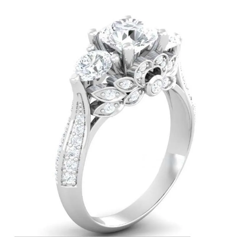 

Romantic Wedding Ring Cubic Zirconia S925 Sterling Silver Rings Gemstone for Women Men Fine Jewelry Diamante Bizuteria Valentine