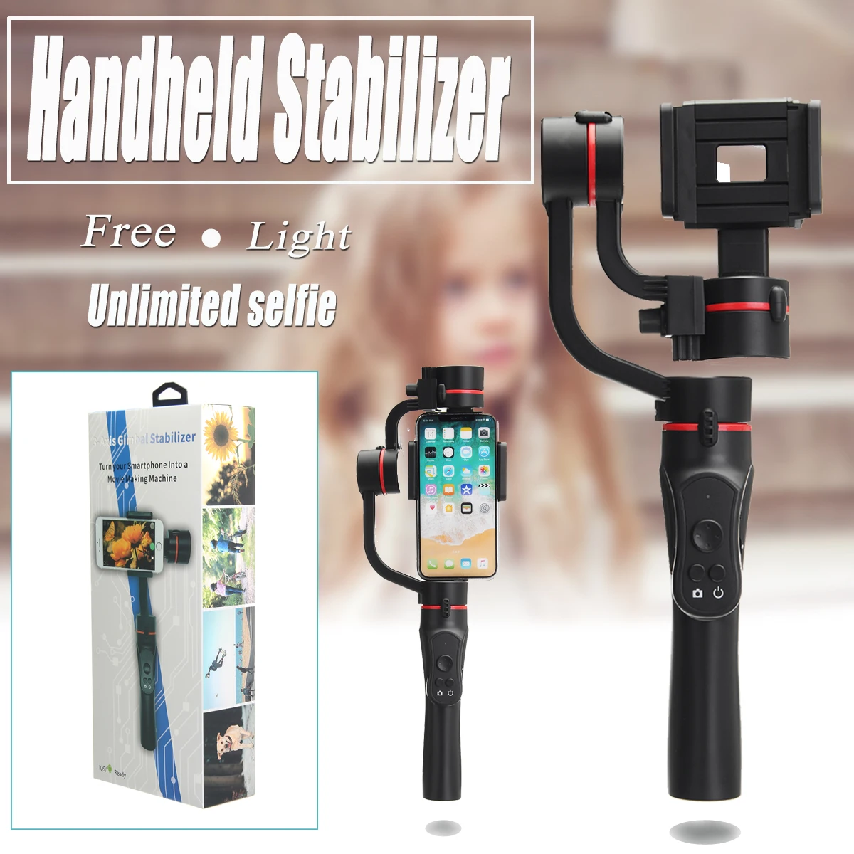 Дешево Freya ручной 3 оси Gimbal стабилизатор для смартфонов гладкой Q Модель для телефона действие Камера Gopro штатив микрофон светодиодный