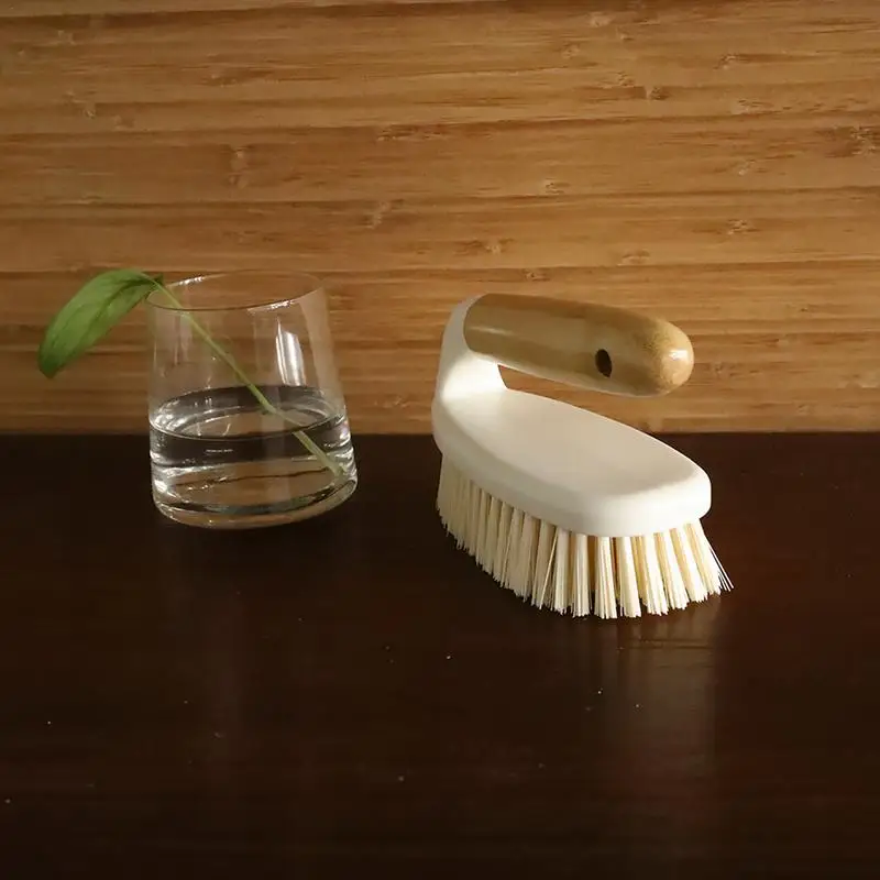 Bamboo Handle Cleaning Brushes Hand-Held Household Cleaning Brush Bathroom Bathtub Flow Table Floor Tile Shoes