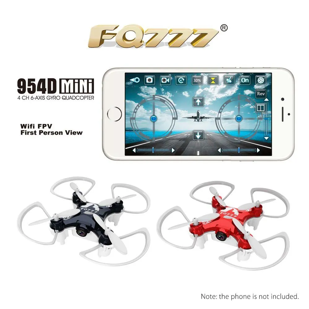 Original FQ777 954D RC Drones 0.3MP Camera WiFi FPV Drone 2.4G 4CH 6-Axis Gyro RTF RC Quadcopter 3D Unlimited Eversio Helicopter