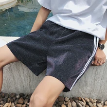 Мужская верхняя одежда шорты летние новые свободные универсальные легкие эластичные хипстерские шорты блестящие спортивные шорты Молодежная повседневная мужская одежда