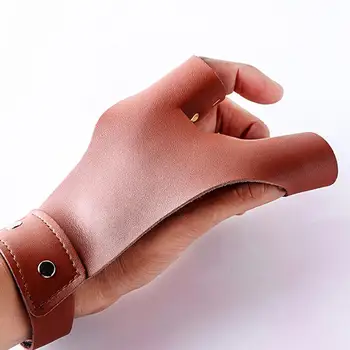 

Leather Left Hand Archery Arrow Bow Hunting Shooting Protective Finger Protector Guard Two Fingers Protect Glove Sport Tool