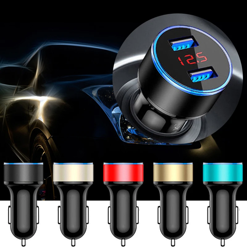 

Quick Charging Dual Ports 5V 3.1A USB Car Cigarette Charger Quick Charge Digital LED Display Voltmeter for Smart Moblie Phone