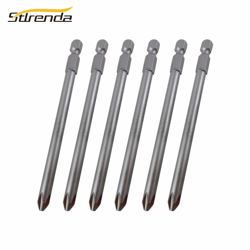 STLRENDA 10 шт. PH2 Магнитная отвертка Биты 100/120/150 мм S2 сталь Phillips биты шестигранные 1/4
