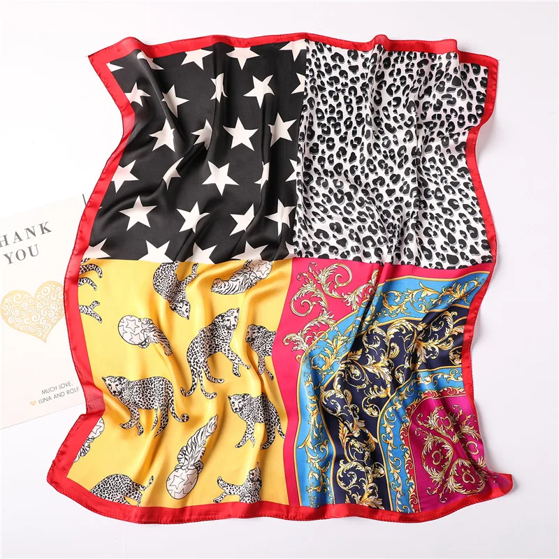 2019 New Women's Silk Scarf Square Soft Shawls Wraps Fashion Print Small Office Scarf Hair Scarf Hijab Foulard Bandana Headscarf 2019 New Women's Silk Scarf Square Soft Shawls Wraps Fashion Print Small Office Scarf Hair Scarf Hijab Foulard Bandana Headscarf