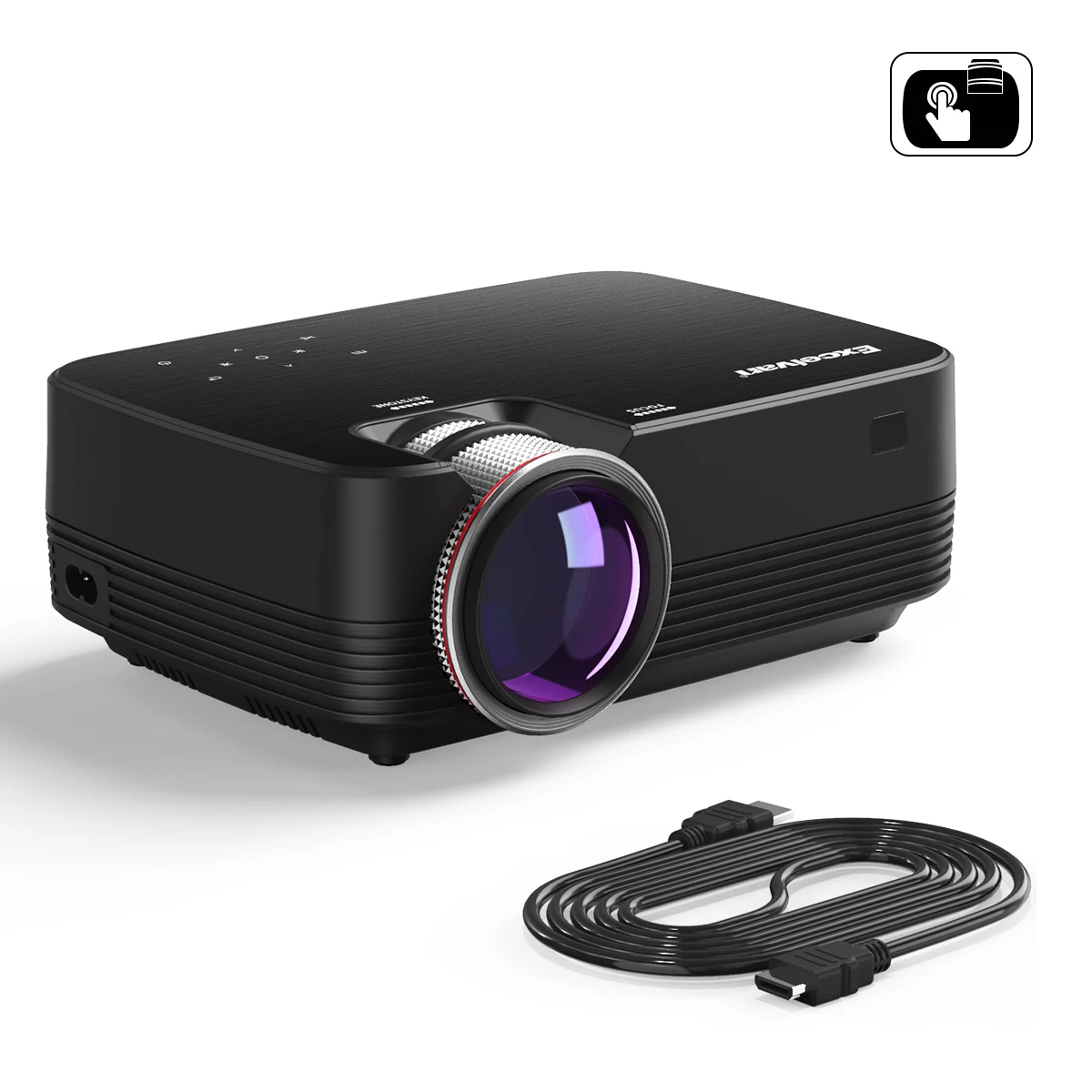 

Excelvan Q6 Mini LED Projector 1800Lumen Touch Panel Portable Multimedia Video Projecyor 1080P HDMI VGA USB Home Theater US Plug