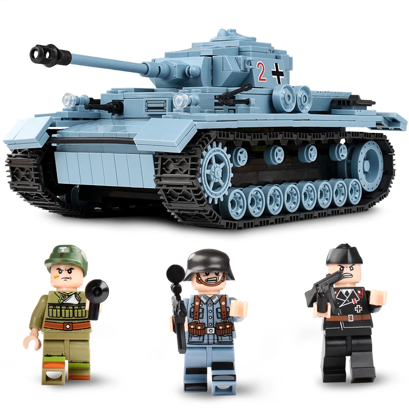 716+pcs Military German King Tiger Tank Building Blocks Compatible Legoed Technic Army Soldier Weapon Bricks Children Gift Toys