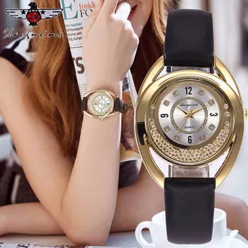 

Best Selling Women Rhinestone Watch Fashion Luxury Leather Clock Female Dress Quartz Wrist Watch Relogio Feminino Dropshipping