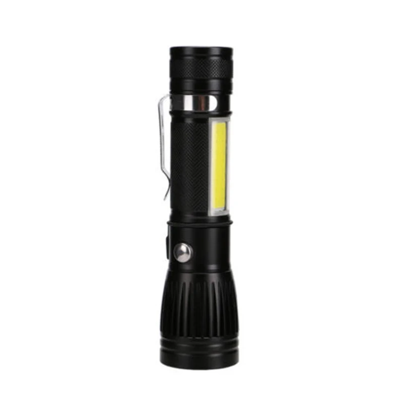 

1200lm T6 COB Flashlight Zoomable LED Torch 18650 USB Rechargeable Light Lamp