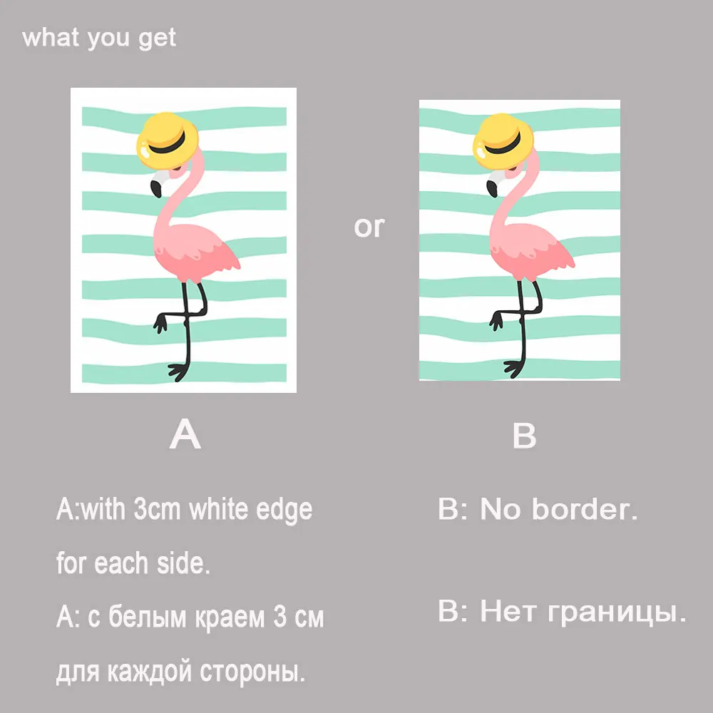 Милый мультяшный холст с фламинго картина для маленькой девочки желтая