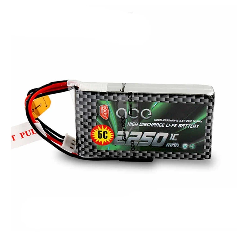 

ACE 6.6V 2250mAh 5C Li-FE Battery 2S1P for Futaba 18SZ 14SG T10J T8J T6J 4PKS 4PL Radio Transmitter Remote Control