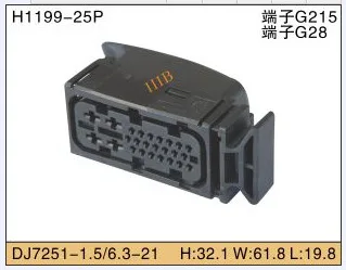 

DJ7251-1.5/6.3-21 black 25 Pin high Quality Power Auto Types Motorcycle Parts Connector