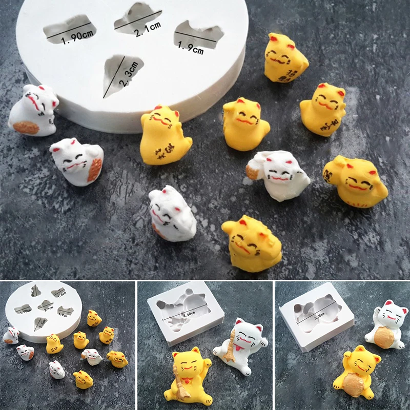 

Lucky Fortune Cat Silicone Fondant Mold for Cake Decor Household Baking Tool