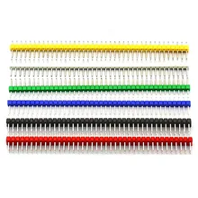 10 шт./лот 2,54 мм 40 Pin 1x40 однорядные штекерные штыревые коннекторы полосы и перемычки блоки для Arduino 6 цветов