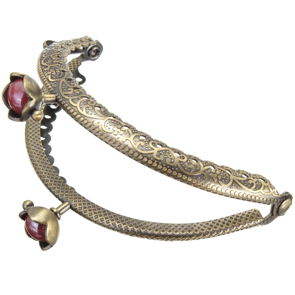 Сделай сам Бронзовая голова тыквы портмоне рамки металлический поцелуй застежка