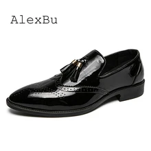 AlexBu мужская повседневная кожаная обувь мужские итальянские ботинки Лоферы роскошного бренда дышащие Мокасины мужские кожаные свадебные модельные туфли
