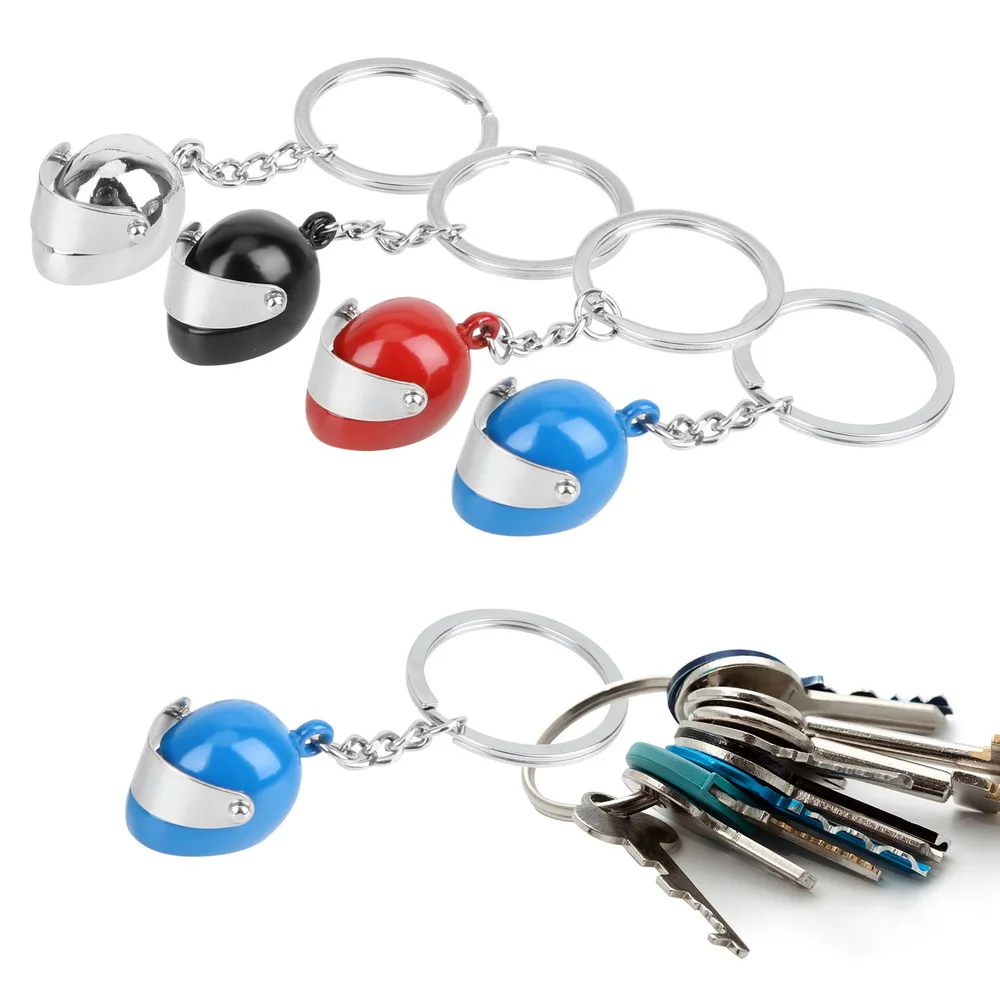 Car Key Chain Creative Gift Metal Key Rings Holder Motorcycle Helmet