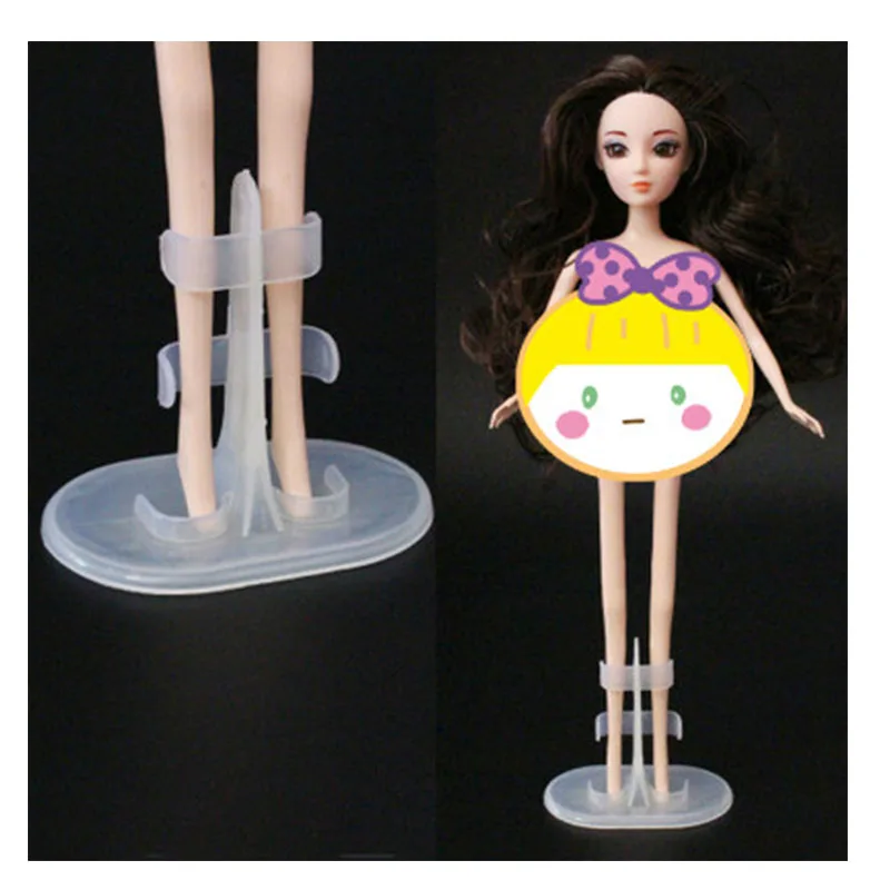 

10Pcs/lot Doll Stand Display Holder For Dolls Stands Doll Accessories Support Leg Holders Transparent Color Girl Play Toy