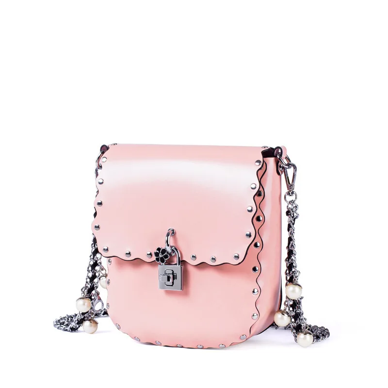 

2018 SUMMER NEW PLAIN RIVET CHAIN HANDBAG FASHION ONE SHOULDER DIAGONAL BAG LADIES HAND BAGS BAGS HANDBAGS WOMEN FAMOUS BRANDS