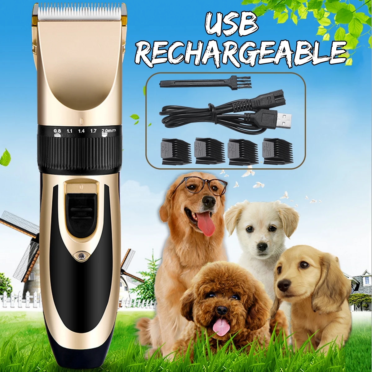 

Rechargeable Pet Hair Clipper Remover Cutter Grooming Low-noise Cat Dog Hair Trimmer Electrical Pets Hair Cut Machine