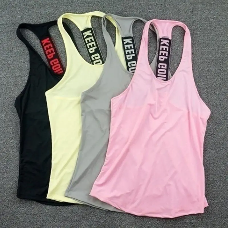 

Women's Professional Sports Vest Yoga Running Fitness Loose Quick Drying Breathable Vest with Words on Back